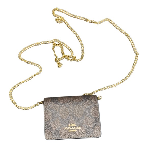 COACH Mini Wallet On A Chain In Signature Canvas - Picture 7 of 7